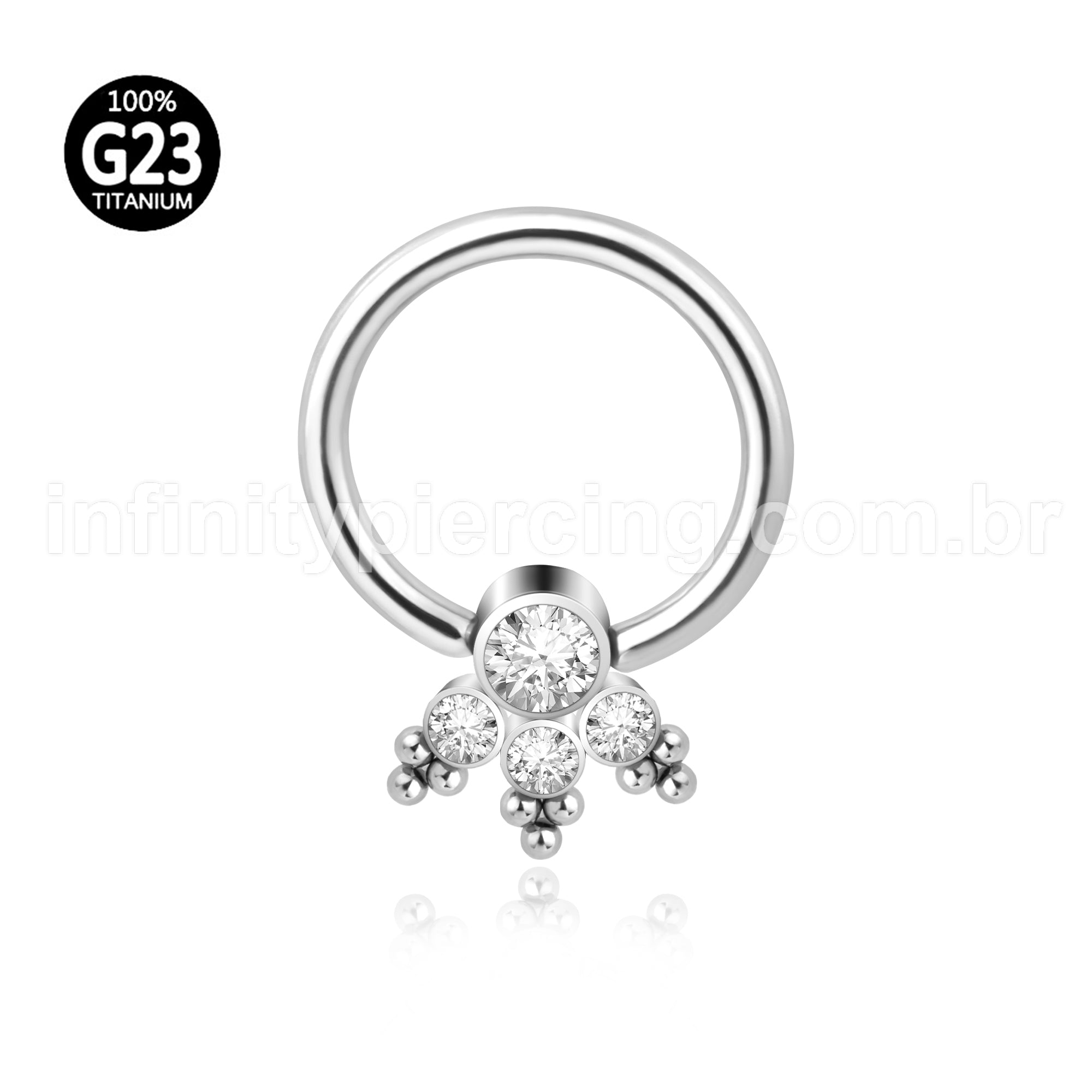 Piercing Captive Titânio Zircônia